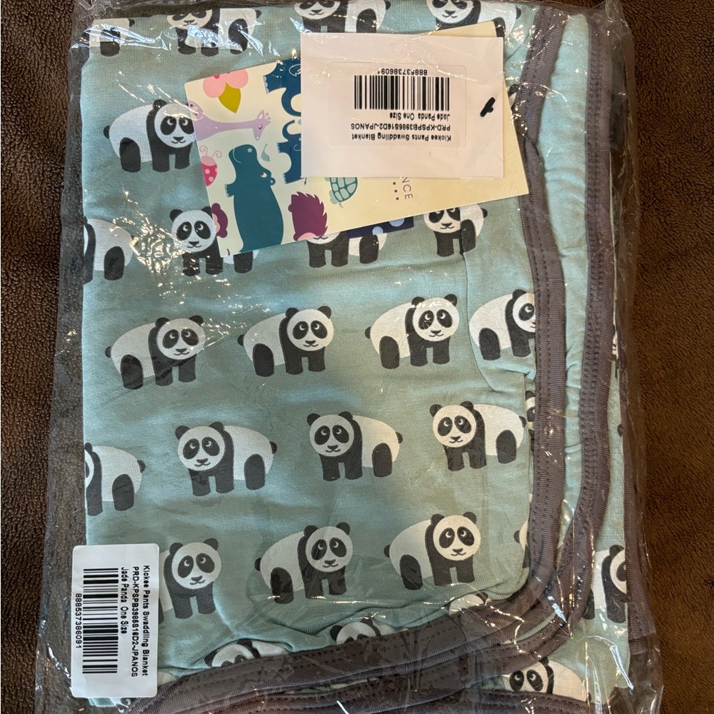 KicKee Pants Jade Panda Swaddling Blanket New in bag!